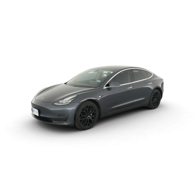 2019 Tesla Model 3 Long Range All-Wheel Drive in Silver — Carvana stock image