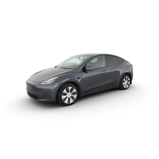 2021 Tesla Model Y Long Range All-Wheel Drive in Midnight Silver Metallic — Carvana stock image