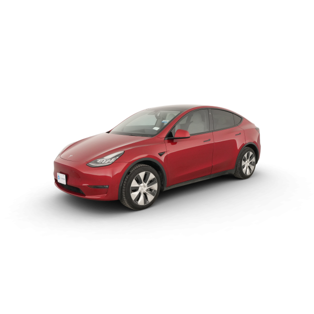 2021 Tesla Model Y Standard Range in Red — Carvana stock image