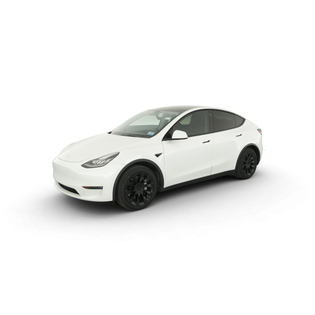 2021 Tesla Model Y Standard Range in Pearl White — Carvana stock image